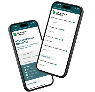 UK Business Finance website on mobile